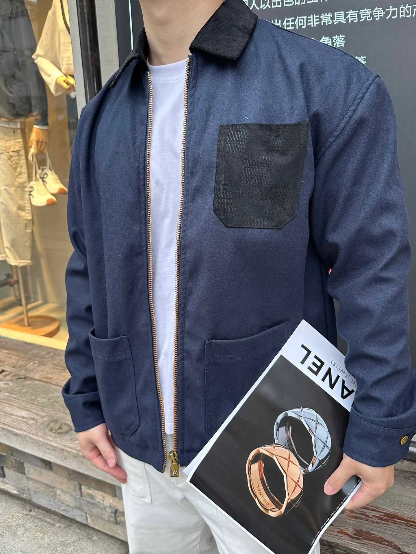 Louis Vuitton/Louis Vuitton checkerboard pocket work jacket